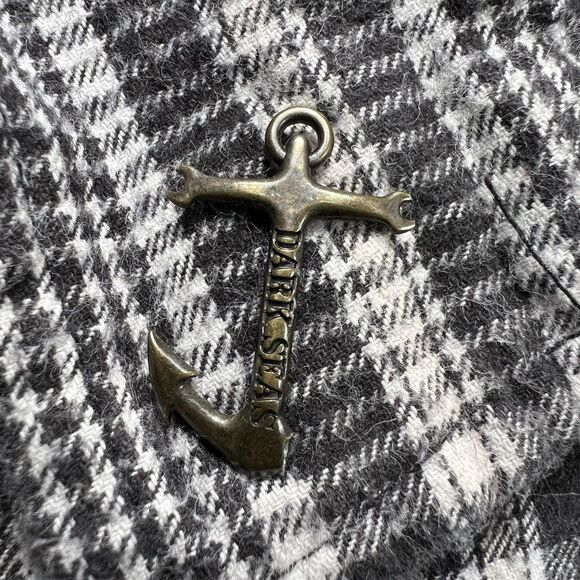 Dark Seas Division Flannel Golf Jacket Mens L Plaid Black Gray Lined Workwear - Picture 6 of 13